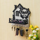 Load image into Gallery viewer, Webelkart Antique Designer Wooden House Keys Hanger Key Holder for Home/Office Decor, Key Holder with Mobile Charging Stand for Wall Decor Key Stand (8.5" Inches