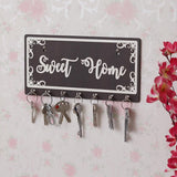 Load image into Gallery viewer, JaipurCrafts Premium Sweet Home Keys Wooden Key Holder with 7 Hooks (29.5 cm x 14.5 cm x 0.4 cm) Decorative Items for Home Decor