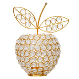Load image into Gallery viewer, JaipurCrafts Premium Apple Shape Crystal Brass Tealight Candle Holder for Home Decoration |Tealight Candle Holder for Diwali Decor | Candle Holder for Table Decor (8.5" Inches Gold)