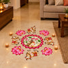 Load image into Gallery viewer, Webelkart Beautiful MDF Set of 9 Rangoli Floor with Cow and Lotus Design for Diwali,Pongal Decoration,Navratri Festival, Pooja, Home Decoration | Diwali Decoration Rangoli for Festival