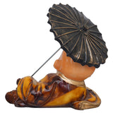 Load image into Gallery viewer, JaipurCrafts Little Baby Cheerish Mood Laughing Buddha with Umbrella Child Monk Statue Showpiece - 16.51 cm Child Monk for Home/Office Décor Gift Itam