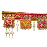Load image into Gallery viewer, JaipurCrafts Premium Gota Flower Handmade Door Hanging/Bandarwal/Toran for Door, Traditional Bandarwal for Door, 37&quot; inches Length, Multicolour Diwali Decor (Design 4)