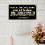Load image into Gallery viewer, Webelkart Acrylic Customised Business Name Plate For Home Entrance Outdoor - Black, Door name plates | Gst Name Plate For Home, Office &amp; Outdoor Entrance (12 x 6 inches)