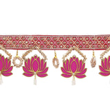 Load image into Gallery viewer, JaipurCrafts Premium Gota Flower Handmade Door Hanging/Bandarwal/Toran for Door, Traditional Bandarwal for Door, 37&quot; inches Length, Multicolour Diwali Decor (Design 2)