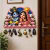 Load image into Gallery viewer, Webelkart Premium Radha Krishna Wooden Key Holder for Home Decor, Wall Mount Key Hanger, Key Chain Holder for Wall, Living Room, Pooja Room (Pink)