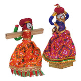 Load image into Gallery viewer, JaipurCrafts Handmade Multicolor Rajasthani Kisan Dolls Figurine Multicolour Recycled Material Decorative Figurines for Home Office Decor Decorative (Rajasthani Puppets-2)