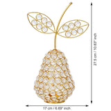 Load image into Gallery viewer, JaipurCrafts Premium Apple Shape Crystal Brass Tealight Candle Holder for Home Decoration |Tealight Candle Holder for Diwali Decor | Candle Holder for Table Decor (8.5" Inches Gold)