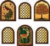Load image into Gallery viewer, Webelkart Premium Set of 6 Arch MDF Wall Decor Panels with Peacock, Tree &amp; Deer Design |Decorative Wall Art for Living Room, Bedroom, Hallway &amp; Office | Brown | (12 x 9 Inches) Wall Decor