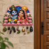 Load image into Gallery viewer, Webelkart Premium Radha Krishna Wooden Key Holder for Home Decor, Wall Mount Key Hanger, Key Chain Holder for Wall, Living Room, Pooja Room (Pink)