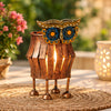 गैलरी व्यूवर में इमेज लोड करें, Webelkart Premium Metal Owl Designer Candle Holder for Home | Handcrafted Decorative Tealight Holder with Owl Showpiece &amp; Stand | Indoor Outdoor Holder for Office Diwali Item (4.13" Inches)