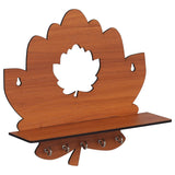 गैलरी व्यूवर में इमेज लोड करें, Webelkart Wooden Lotus Shape Key Holder with Wall Shelf, Key Holder with 5 Keys Hooks (Wood Color) Key Holder for HomeOffice Decor (Wood Color)