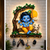 Load image into Gallery viewer, Webelkart Wooden Cute Krishna Key Holder for Home/Office Decor | 3D UV Printed Wooden Key Hanger Decorative Key Chain Holder, Diwali Gift Item(10 x 10 Inches)