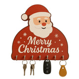 Load image into Gallery viewer, Webelkart Premium Home Sweet Home Santa Claus Wooden Key Holder for Home,Christmas Decoration and Gift Items for Home Decor (10 x 10 Inches, 7 Hooks)