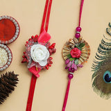 Load image into Gallery viewer, Webelkart Premium Set Of 2 Handmade Rakhi For Brother Bhabhi,Raksha Bandhan Gift,Rakhi for Brother with Magnet,Rakhi For Bhaiya And Bhabhi,Rakshabandhan Gift