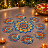 गैलरी व्यूवर में इमेज लोड करें, Webelkart Premium MDF Set of 9 Peacock Lotus Rangoli for Diwali Decoration 8 Peacock and 1 Big Flower in Center PES | Reusable Rangoli for Home Entrance, Pooja Room, Living Room &amp; Festive Decor