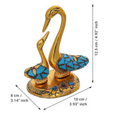 गैलरी व्यूवर में इमेज लोड करें, Webelkart Beautiful Kissing Duck Showpiece for Home,Swan Couple Showpiece for Home |Stone Work | Elegant Tabletop Statue for Living Room, Bedroom &amp; Gift Purpose and Office Decor(5" Inches)