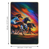Load image into Gallery viewer, Webelkart Beautiful Seven Running Horses Wall Painting With Frame For Wall Vastu UV Print, Sunset Background Canvas Painting,Seven Horse Large Decorative Painting for Home Living Room (18" Inches)