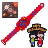Load image into Gallery viewer, Webelkart Antique Super Hero Kids Rakhi Of Girls And Boys With Magnet, Rakhi Set For Bro,Childrens Sister Band Bracelet Cartoon Rakhi And Beautiful Greeting Card And Roli Chawal Pack