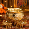Load image into Gallery viewer, Webelkart Premium Decorative Gold Plated Urli Bowl | Floating Flower Bowl for Home Décor | Urli for Living Room,Temple | Ideal for Diwali, Wedding &amp; Housewarming Gift (4.5" Inches)