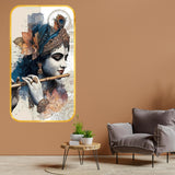 गैलरी व्यूवर में इमेज लोड करें, Webelkart Krishna Wall Painting For Home/Office Decor | 3D UV Printed Wall Decor for Living Room, Bedroom &amp; Temple | Home Decoration Item (18 x 11 Inches)