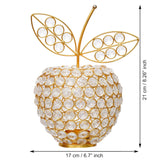 Load image into Gallery viewer, JaipurCrafts Premium Apple Shape Crystal Brass Tealight Candle Holder for Home Decoration |Tealight Candle Holder for Diwali Decor | Candle Holder for Table Decor (8.5" Inches Gold)