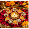 गैलरी व्यूवर में इमेज लोड करें, Webelkart Premium Tealight Candle Holder Decorative Candle Holder with Handwork Diwali Gifts,Candles with Wax for Ganesh Chaturthi Laxmi Pooja Temple Rangoli Diya,PO2