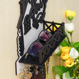 Load image into Gallery viewer, Webelkart Antique Designer Wooden House Keys Hanger Key Holder for Home/Office Decor, Key Holder with Mobile Charging Stand for Wall Decor Key Stand (8.5" Inches