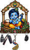Load image into Gallery viewer, Webelkart Krishna Key Holder for Home/Office Decor | 3D UV Printed Wooden Key Hanger Decorative Key Chain Holder, Diwali Gift Item,Home Decor Gift Item(10 x 10 Inches)