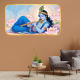 गैलरी व्यूवर में इमेज लोड करें, Webelkart Beautiful Krishna Wall Painting For Home Decor | 3D UV Printed Wall Decor for Living Room, Bedroom &amp; Temple | Home Decoration Item (18 Inches)