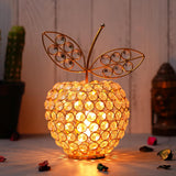 Load image into Gallery viewer, JaipurCrafts Premium Apple Shape Crystal Brass Tealight Candle Holder for Home Decoration |Tealight Candle Holder for Diwali Decor | Candle Holder for Table Decor (8.5" Inches Gold)