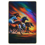 Load image into Gallery viewer, Webelkart Beautiful Seven Running Horses Wall Painting With Frame For Wall Vastu UV Print, Sunset Background Canvas Painting,Seven Horse Large Decorative Painting for Home Living Room (18" Inches)