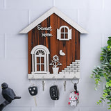 गैलरी व्यूवर में इमेज लोड करें, Webelkart Antique Wooden Sweet Home Key Holder for Home Decor | House Shape Decorative Key Stand for Wall,Key Hanger for Office (11.22" Inches)