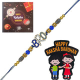 Load image into Gallery viewer, Webelkart Antique Bro Designer Rakhi for Brother with Magnet for Fridge Gift for Bhaiya and Bhabhi,Rakhi for Brother/Sister Greeting Card and Roli Chawal