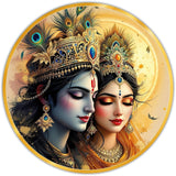 Load image into Gallery viewer, Webelkart Radha Krishna Wall Painting with Golden Frame For Home Decor | 3D UV Printed Wall Decor for Living Room, Bedroom &amp; Temple | Home Decoration Item (12 Inches)