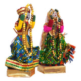 Load image into Gallery viewer, JaipurCrafts Handmade Multicolor Rajasthani Kisan Dolls Figurine Multicolour Recycled Material Decorative Figurines for Home Office Decor Decorative (Rajasthani Puppets-1)