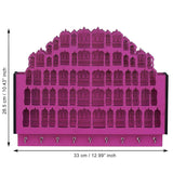 Load image into Gallery viewer, Webelkart Premium Hawamahal Shape Keys Hanger Wooden Key Holder for Home/Office Decor, Key Holder for Wall Decor Key Stand Holder (13&quot; Inches) Pink