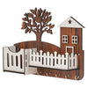 Load image into Gallery viewer, Webelkart Beautiful Wooden House Keys Hanger for Home Decor, Key Holder with Mobile Charging and Remote Stand for Home/Office Decor, Key Holder for Wall Decor (12" Inches)