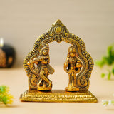 Load image into Gallery viewer, Webelkart Premium Gold Plated Radha Krishna Idol Statue for Home/Office Decor| Radha Krishna Ji Ki Murti for Temple Decor(5&quot; Inches, Metal)
