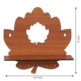 Load image into Gallery viewer, Webelkart Wooden Lotus Shape Key Holder with Wall Shelf, Key Holder with 5 Keys Hooks (Wood Color) Key Holder for HomeOffice Decor (Wood Color)