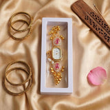 Load image into Gallery viewer, Webelkart Premium Women’s Bracelet Watch with Baby Krishna Magnet Rakhi Combo | Designer Rakhi Gift Set for Sister &amp; Bhabhi | Stylish Adjustable Bracelet Watch | Raksha Bandhan Special