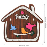 Load image into Gallery viewer, Webelkart Premium Cute Birds Hut Shape Wooden Keys Hanger for Home/Office Decor, Key Holder for Wall Decor/Home Decorative Gift Item (Brown)