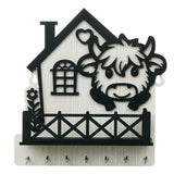 Load image into Gallery viewer, Webelkart Antique Designer Wooden House Keys Hanger Key Holder for Home/Office Decor, Key Holder with Mobile Charging Stand for Wall Decor Key Stand (8.5" Inches