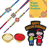 Load image into Gallery viewer, Webelkart Premium 3 Combo Rakhi for Bhaiya and Bhabhi with Fridge Magnet Small Gift for Home,Rakhi for Brother Bhabhi, Raksha Bandhan Combo Pack with Greeting Card and Roli Chawal