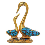 गैलरी व्यूवर में इमेज लोड करें, Webelkart Beautiful Kissing Duck Showpiece for Home,Swan Couple Showpiece for Home |Stone Work | Elegant Tabletop Statue for Living Room, Bedroom &amp; Gift Purpose and Office Decor(5" Inches)