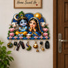 Load image into Gallery viewer, Webelkart Premium Radha Krishna Wooden Key Holder for Home Decor, Wall Mount Key Hanger, Key Chain Holder for Wall, Living Room, Pooja Room (Blue)