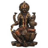 Load image into Gallery viewer, Webelkart Premium Bronze Laxmi Ji Idol Statue for Home and Office Decor| laxmi ji murti for Home and Diwali Pooja Decorations| Diwali Puja Idols (7&quot; Inches, ColdCast Resin)