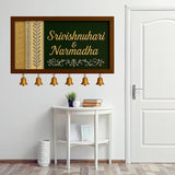 Load image into Gallery viewer, Webelkart Wooden Customised House Name Plate With Golden Bell For Home Entrance Outdoor - Door name plates | Name Plate Office Entrance (14 x 10 inches) Customized name plate