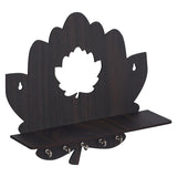 गैलरी व्यूवर में इमेज लोड करें, Webelkart Wooden Lotus Shape Key Holder with Wall Shelf, Key Holder with 5 Keys Hooks (Wood Color) Key Holder for HomeOffice Decor (Brown Color)