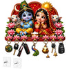 Load image into Gallery viewer, Webelkart Premium Radha Krishna Wooden Key Holder for Home Decor, Wall Mount Key Hanger, Key Chain Holder for Wall, Living Room, Pooja Room (Red)