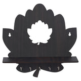 गैलरी व्यूवर में इमेज लोड करें, Webelkart Wooden Lotus Shape Key Holder with Wall Shelf, Key Holder with 5 Keys Hooks (Wood Color) Key Holder for HomeOffice Decor (Brown Color)